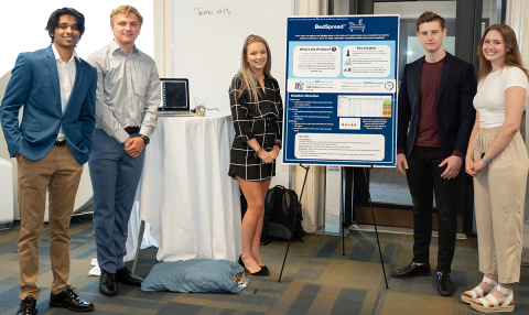 The BedSpread team during their poster presentation.