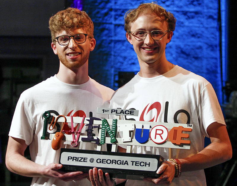 Team Sola, comprised of mechanical engineers Wesley Pergament of Old Westbury, NY, and Brayden Drury of Park City, Utah, won the 2022 Georgia Tech InVenture Prize. 