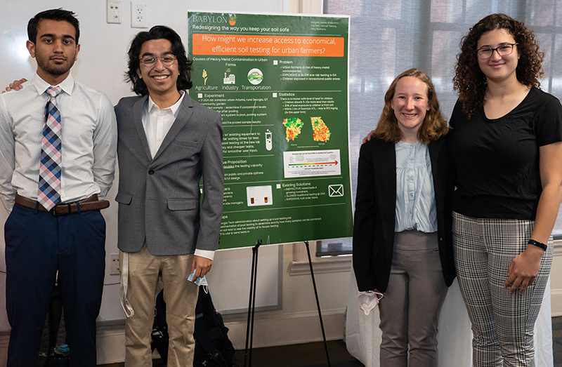 LEAD Participants present their Babylon project during a poster event.