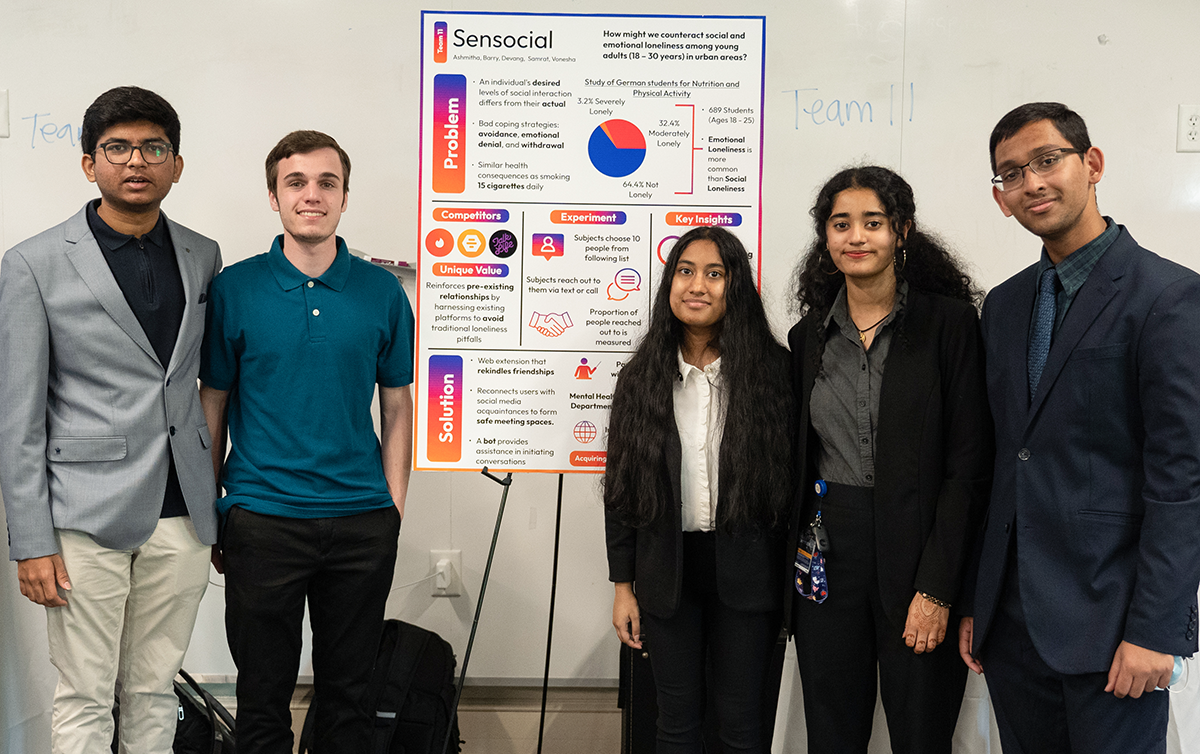 The Sensocial team during their poster presentation.