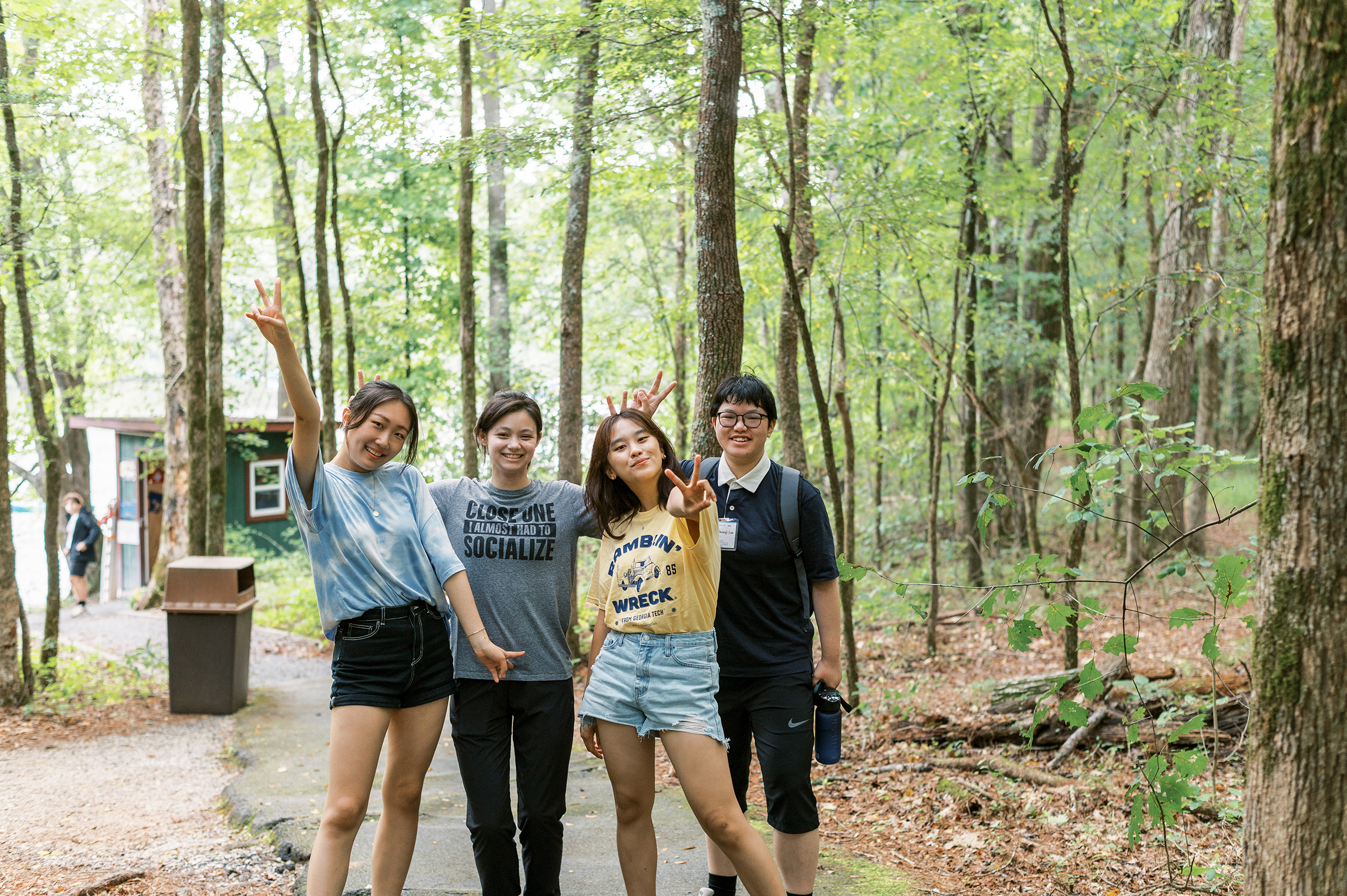 students outside